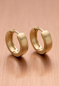 Brushed Gold Huggie Hoops