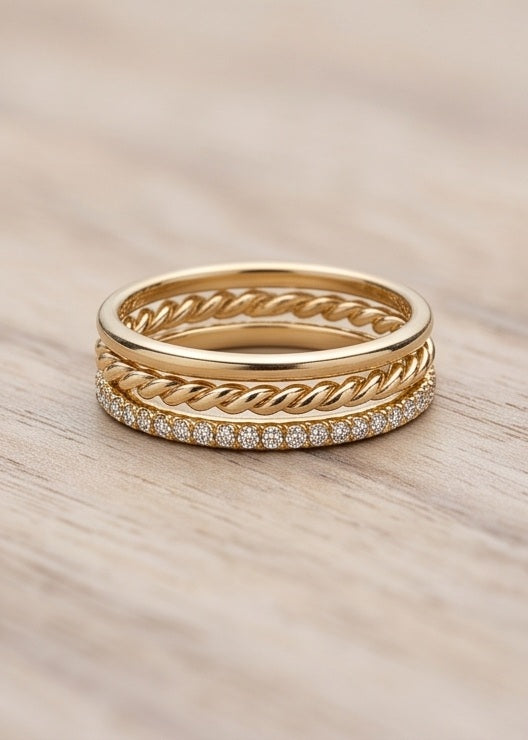 Whisper Stacking Ring Trio